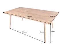 Massiver Esstisch MYSTIC LIVING 200cm Akazie natur Massivholz