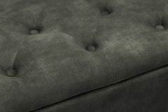 Extravagante Polsterbank EN VOGUE 120cm grün Samt mit Stauraum schwarze Metallbeine