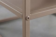 Moderner Couchtisch DURA STEEL 70cm greige Metall mit Ablagefach