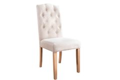 Eleganter Stuhl CASTLE beige mit Chesterfield Steppung