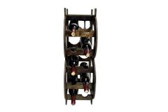 Stilvolles Weinregal BITCOIN 70cm natur Holzregal für 10 Flaschen und 4 Gläser