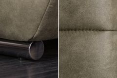 Extravaganter Hocker ELEGANCIA 110cm taupe mit Ziersteppung