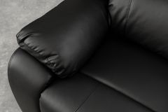 Exklusiver 2er Kinosessel HOLLYWOOD 190cm schwarz mit Liegefunktion und Getränkehalter
