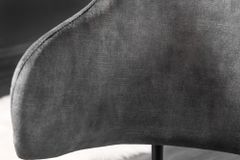 Design Stuhl VOGUE grau Samt schwarze Metallbeine