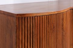 Massives Highboard GRANDEUR 120cm braun Mangoholz schwarz Metall
