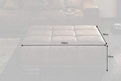 Extravaganter Hocker ELEGANCIA 110cm taupe mit Ziersteppung