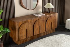 Design Sideboard ARCADIA 160cm braun Mangoholz mit Bogenfront