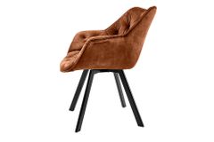 Drehbarer Stuhl THE DUTCH COMFORT rost braun Samt mit Armlehnen Modern Design