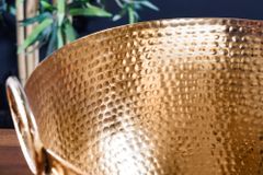 Handgearbeitete Deko Schale ORIENT 40cm gold Metall Hammerschlag Design