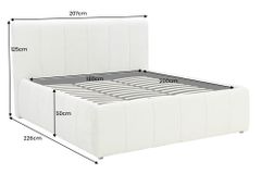 Design Boxbett ADLON 180x200cm beige Chenille Cremona mit Stauraum und Lattenrost