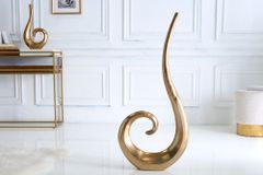 Moderne Vase WAVE XL 106cm gold Aluminium poliert Dekoration