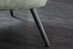 Design XL Sessel AMSTERDAM grün Samt schwarze Metallbeine Retro Stil