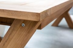 Massive Gartenbank EMPIRE TEAK 160cm natur Teakholz Outdoor-Sitzbank wetterfest