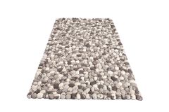 Handgewebter Schurwolle-Teppich ORGANIC LIVING 200x120cm grau Filz Steinoptik