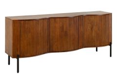 Massives Sideboard GRANDEUR 180cm braun Mangoholz schwarz Metall