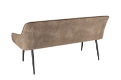 Design Sitzbank TURIN 160cm taupe schwarz Metallbeine mit Armlehne