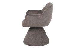 Drehbarer Stuhl AMBIENTO grau Vogue Velours Samt 180° mit Auto-Return Polsterstuhl