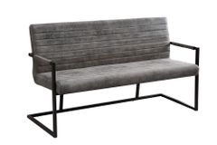 Industrial Freischwinger Bank LOFT 160cm vintage grau mit Armlehne
