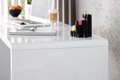 Design Schreibtisch FAST TRADE 140cm weiß Hochglanz Bürotisch