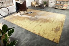 Vintage Baumwoll-Teppich MODERN ART XXL 350x240cm rostbraun verwaschen Used Look