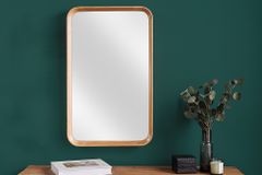 Moderner Wandspiegel AMSTERDAM 80cm natur Eiche Massivholz handmade