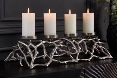 Eleganter Kerzenhalter ABSTRACT 60cm silber für 4 Kerzen