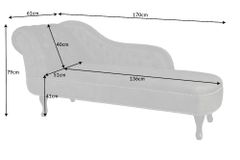 Design Récamière CHESTERFIELD 170cm grau strukturiertes Samt Knopfheftung Nietenbesatz