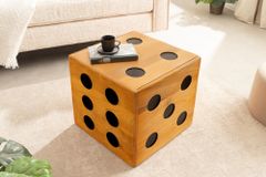 Massiver Würfel-Hocker CUBE 40cm natur Mangoholz Beistelltisch stapelbar