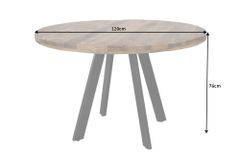 Massiver Esstisch IRON CRAFT 120cm rund natur Mangoholz