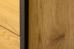 Industrial Bücherregal SLIM LINE 185cm Wildeiche schwarz Metall mit Schubladen