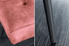 Design Sitzbank BOUTIQUE 100cm altrosa Samt schwarze Metallbeine Polsterbank