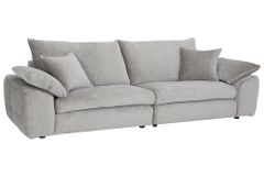 Stilvolles Big Sofa SOHO 260cm grau Chenille 4-Sitzer Couch mit Wellenunterfederung