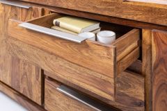 Massivholz Sideboard MAKASSAR 175cm braun Sheesham stone finish Kommode mit Schubladen