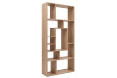 Massives Bücherregal CUBUS 180cm natur Mangoholz cream finish elf Fächer