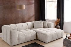 Modernes Sofa ZERO GRAVITY 240cm beige Cord 3-Sitzer Couch
