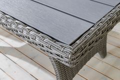 Outdoor Sitzgruppe MONACO 240cm anthrazit Polyrattan Gartenmöbel-Set Ecklounge wetterfest