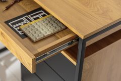 Industrial Eckschreibtisch STUDIO 130cm Eichenoptik mit Schubladen