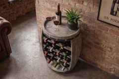 Authentisches Weinregal BODEGA 65cm natur Pinie Weinfass Shabby Chic