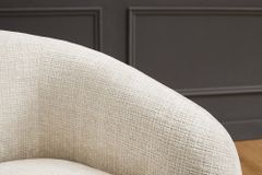 Design Sessel VOGUE 95cm beige Chenille mit Armlehnen und Nosagfederung