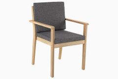 Massiver Gartenstuhl KOPENHAGEN natur Akazienholz anthrazit In- und Outdoor inkl. Kissen