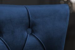 Barock Stuhl CASTLE DELUXE royalblau Samt Löwenkopf Chesterfield Design Esszimmerstuhl Nieten