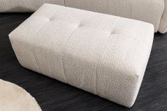 Moderner Hocker ROYAL 120cm champagner beige Bouclé Federkern Sitzhocker