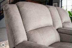 Exklusiver 2er Kinosessel HOLLYWOOD champagner beige hochwertiger Vogue Veloursstoff mit Cupholder