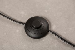 Massivholz Stehlampe HARMONY NATURE 151cm schwarz Teak mit Baumwollschirm