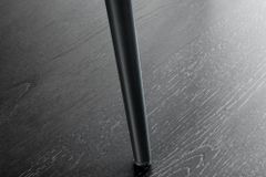 Moderner Design Stuhl TRES CHIC grau Cord schwarze Metallbeine Esszimmer