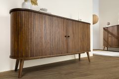 Retro Sideboard VALHALLA WOOD 160cm smoked Eichenholz Schiebetüren