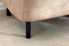 Extravagante Polsterbank EN VOGUE 120cm beige Samt mit Stauraum schwarze Metallbeine