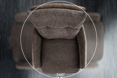 Drehbarer Design Barhocker BIG GEORGE taupe Samt Taschenfederkern mit Armlehnen Metall