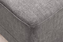 Moderner Hocker LOFT 75cm grau Vogue Velours Samt Nosagfederung Taschenfederkern