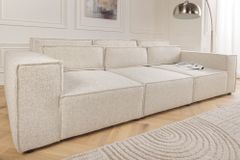 3-Sitzer Sofa BOSSA NOVA 260cm beige ocean Strukturstoff Couch inkl. Kissen